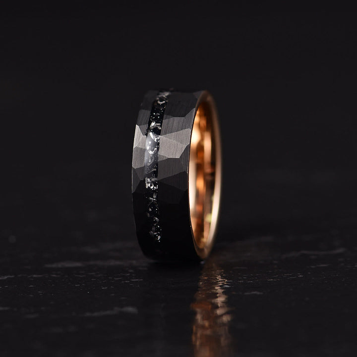 8 mm Schwarzer Turmalin Wolframcarbid Ring