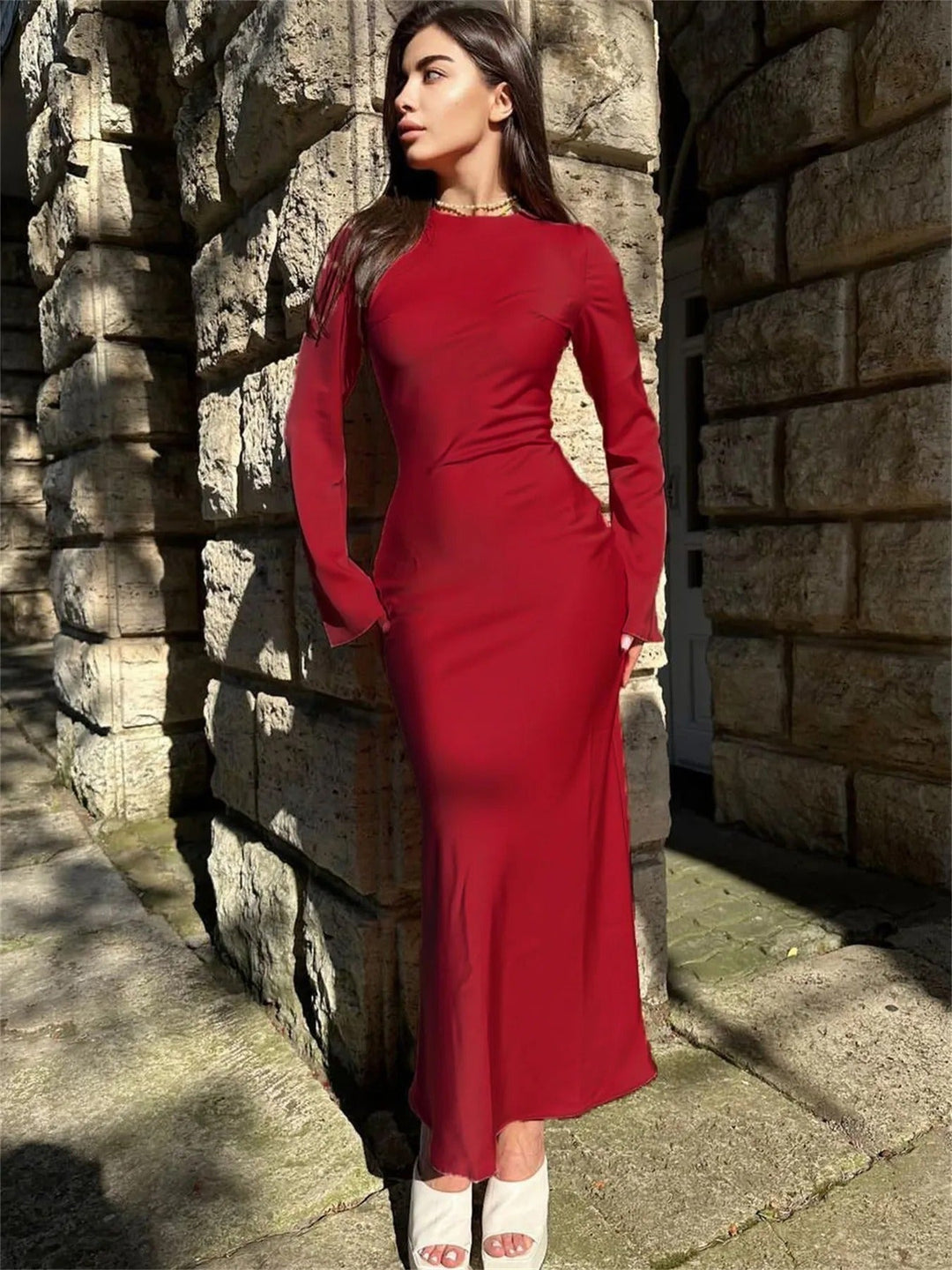 Bexley | Damen Elegantes Satin-Maxikleid