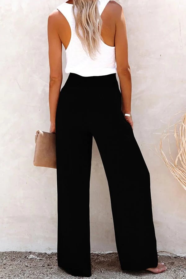 Kaia | Damen-Leinenhose Mit Weitem-Bein Für Strand, Reisen und Alltag Tragen