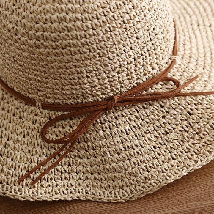 Selina | Damen Breite Krempe Faltbarer Stroh Strandhut