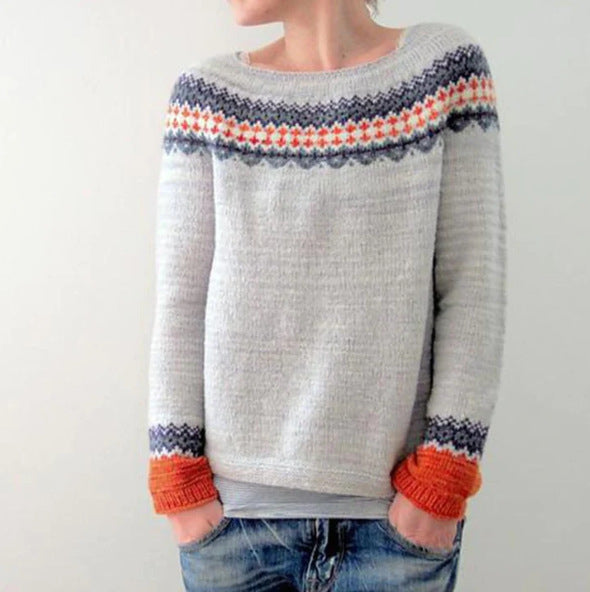 Saga | Stylischer Strick Pullover in Lebendig Farben