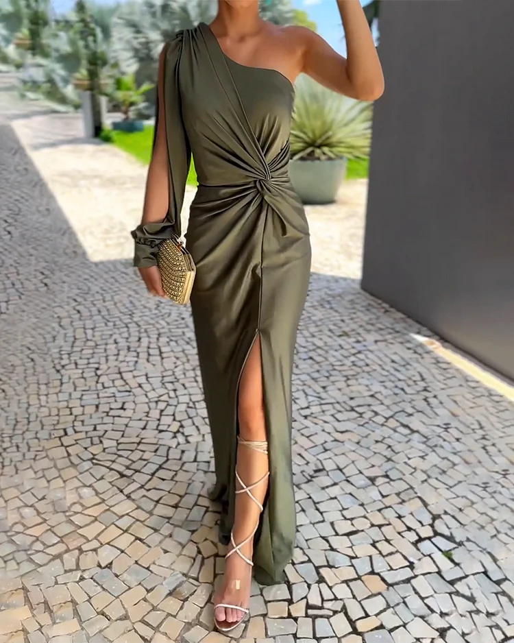 Oraya | Elegantes Maxikleid Mit Seite Schlitz
