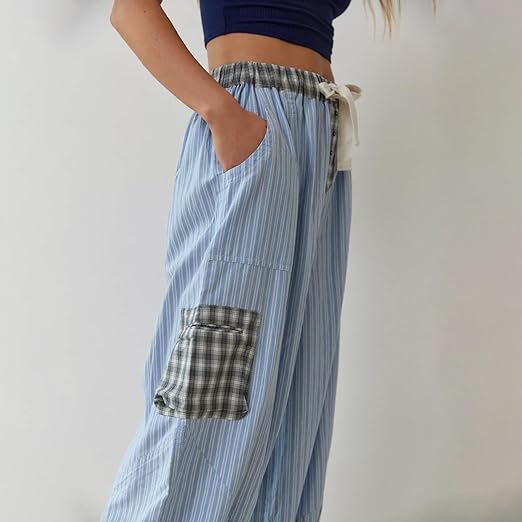 Piper | Damen Bequemes Locker Passform Kariertes Pyjama Satz