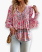 Calira | Damen Luftiges Blumen Sommer Oberteil