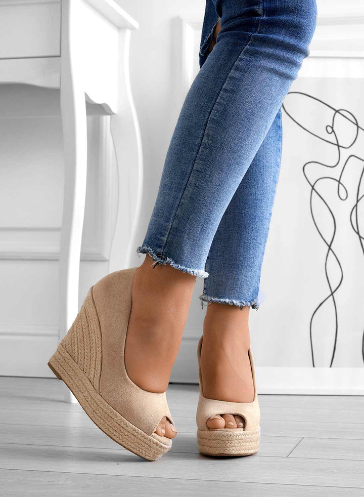 Azura | Damen Espadrille-Keilsandalen aus Wildleder