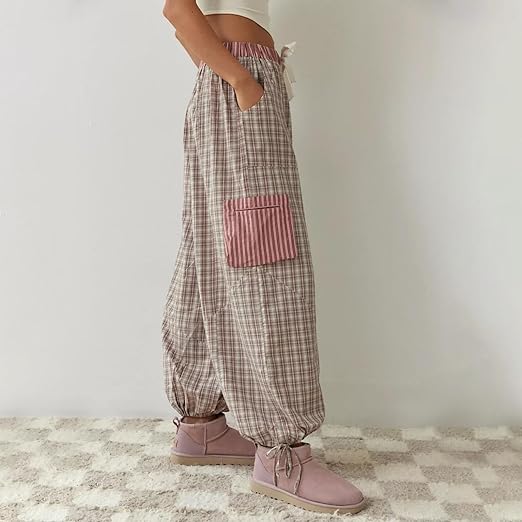 Piper | Damen Bequemes Locker Passform Kariertes Pyjama Satz