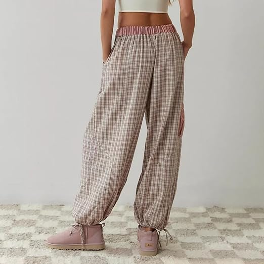 Piper | Damen Bequemes Locker Passform Kariertes Pyjama Satz