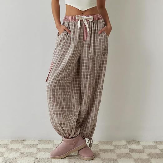 Piper | Damen Bequemes Locker Passform Kariertes Pyjama Satz