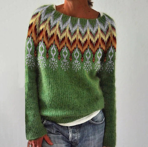 Saga | Stylischer Strick Pullover in Lebendig Farben
