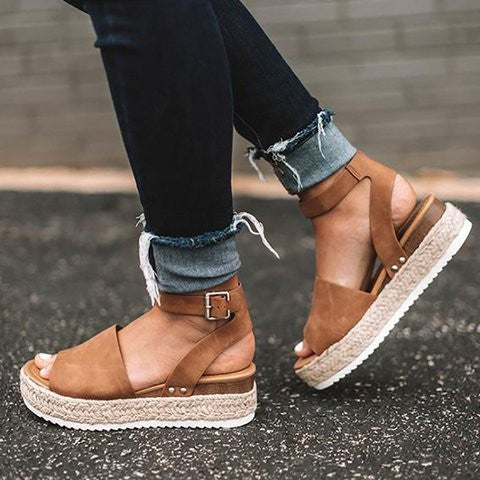 Indigo | Damen Plateau-Espadrille Sandalen