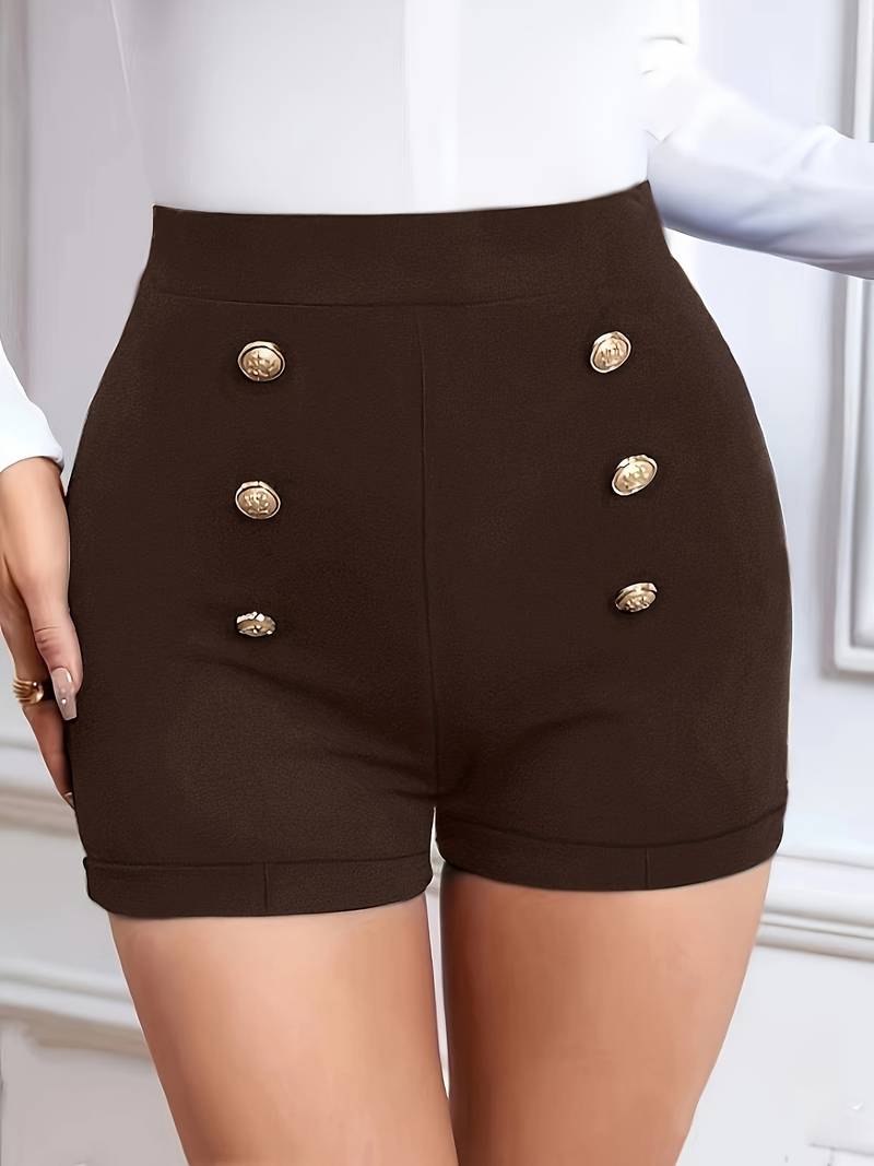Alethea | Stylische Damen Sommer Kurze Hose mit Dekorativen Knöpfen