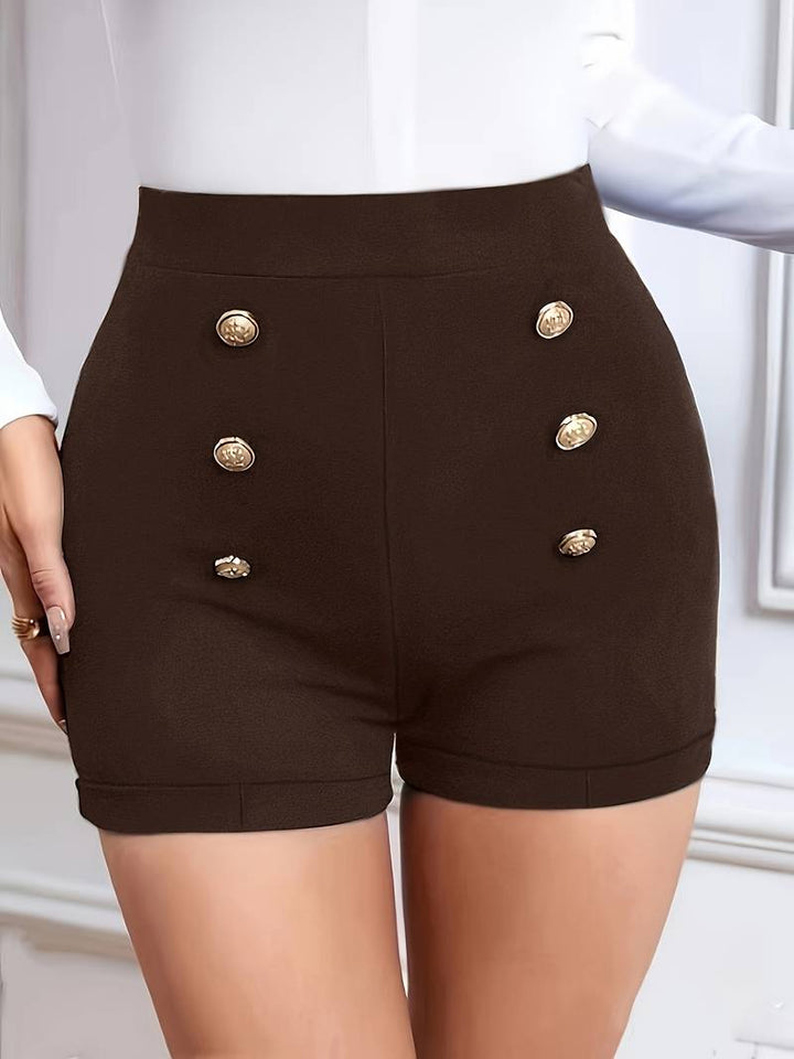 Alethea | Stylische Damen Sommer Kurze Hose mit Dekorativen Knöpfen