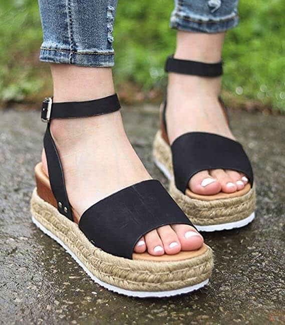 Indigo | Damen Plateau-Espadrille Sandalen