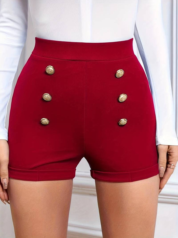 Alethea | Stylische Damen Sommer Kurze Hose mit Dekorativen Knöpfen
