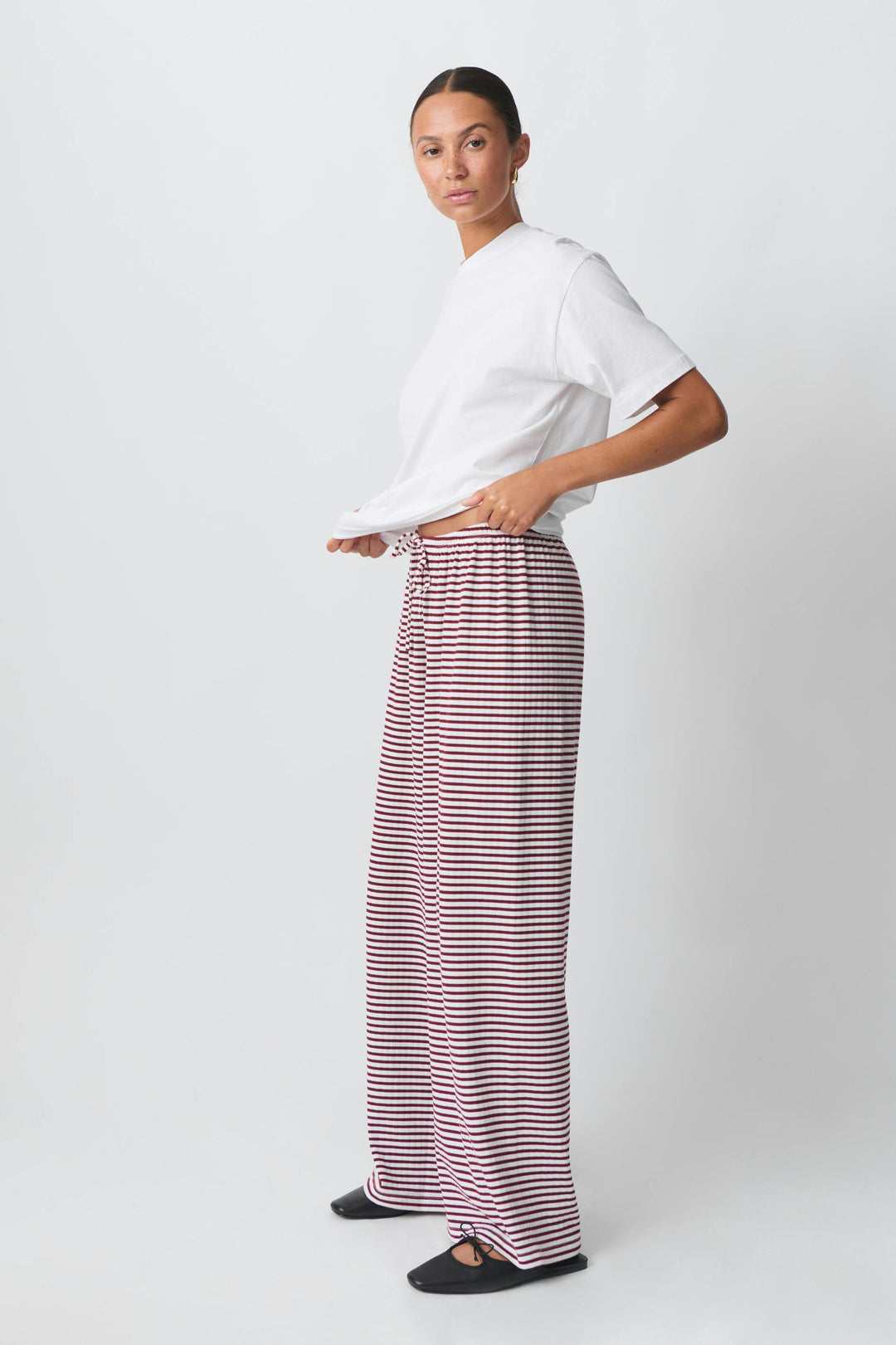 Zaria | Damen Bequeme Gestreifte Lockerer Passform Hose
