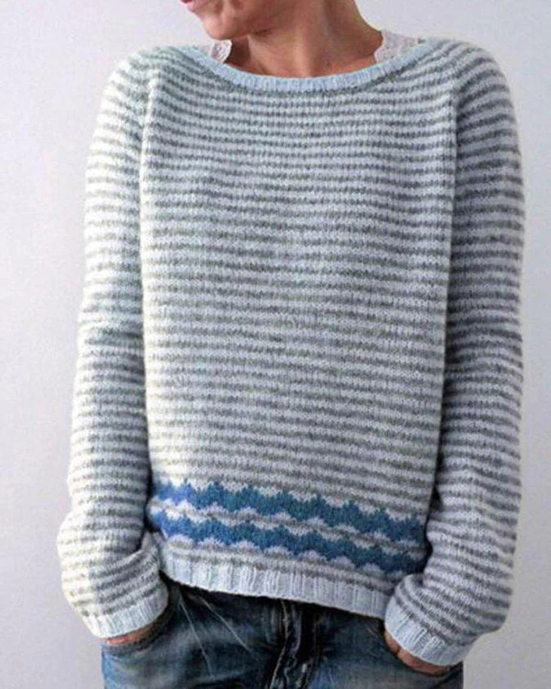 Saga | Stylischer Strick Pullover in Lebendig Farben