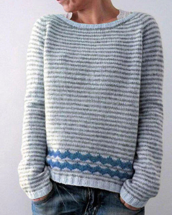 Saga | Stylischer Strick Pullover in Lebendig Farben