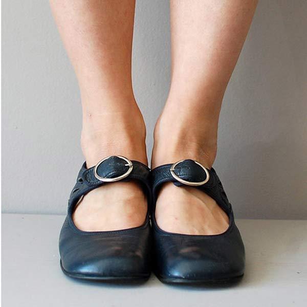 Beatrice | Jahrgang Schuhe Mit Abgerundeter Spitze