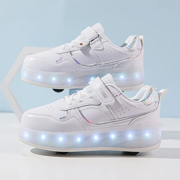 Rad-Skate Rolle Schuhe | Beliebte Turnschuhe mit Rädern Und LED-Lichtern Für Kinder
