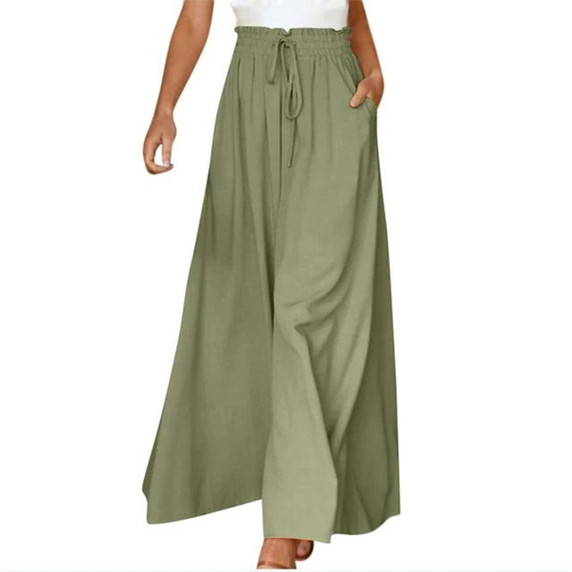 Lyra | Damen Weitem-Bein Leinenhose