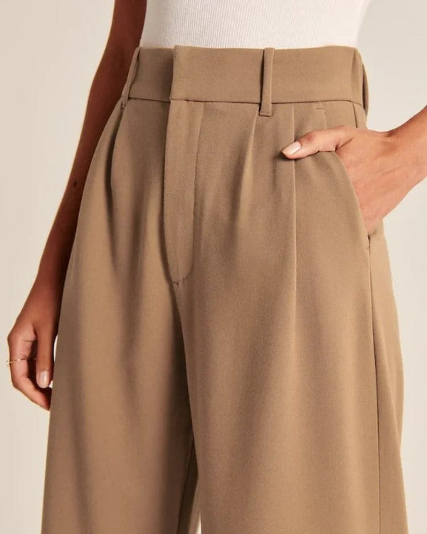 Fiorella | Hochtaillierte Maßgeschneidert Weitem-Bein Damenhose
