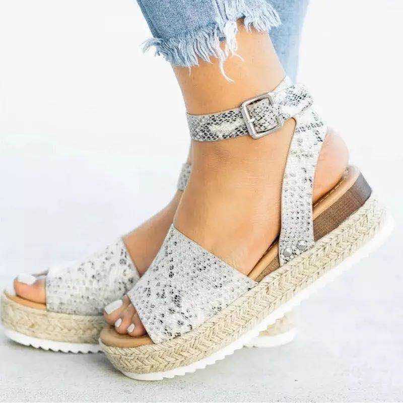 Indigo | Damen Plateau-Espadrille Sandalen