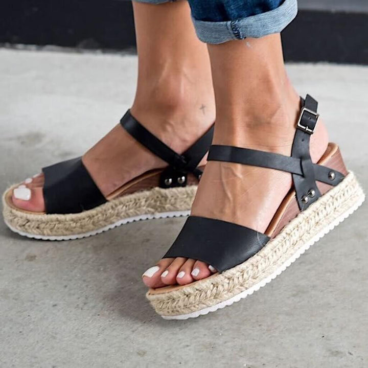 Indigo | Damen Plateau-Espadrille Sandalen