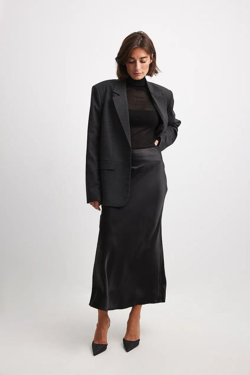 Fiorella | Damen Langer Satinrock