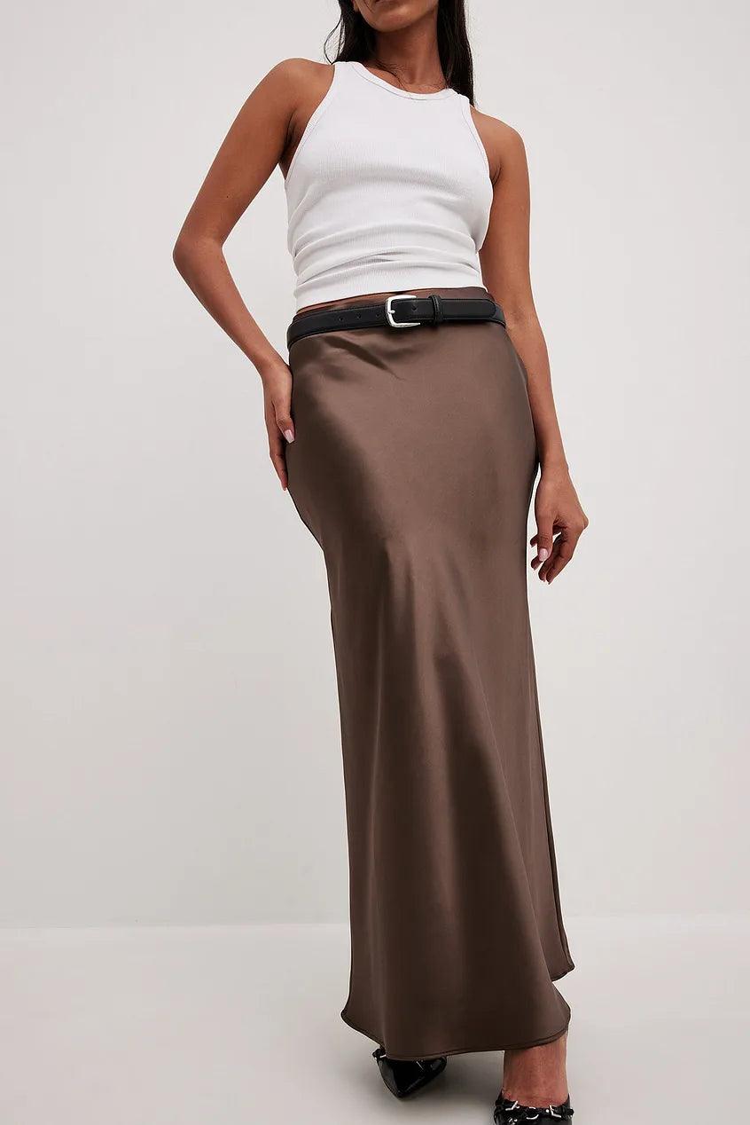 Fiorella | Damen Langer Satinrock