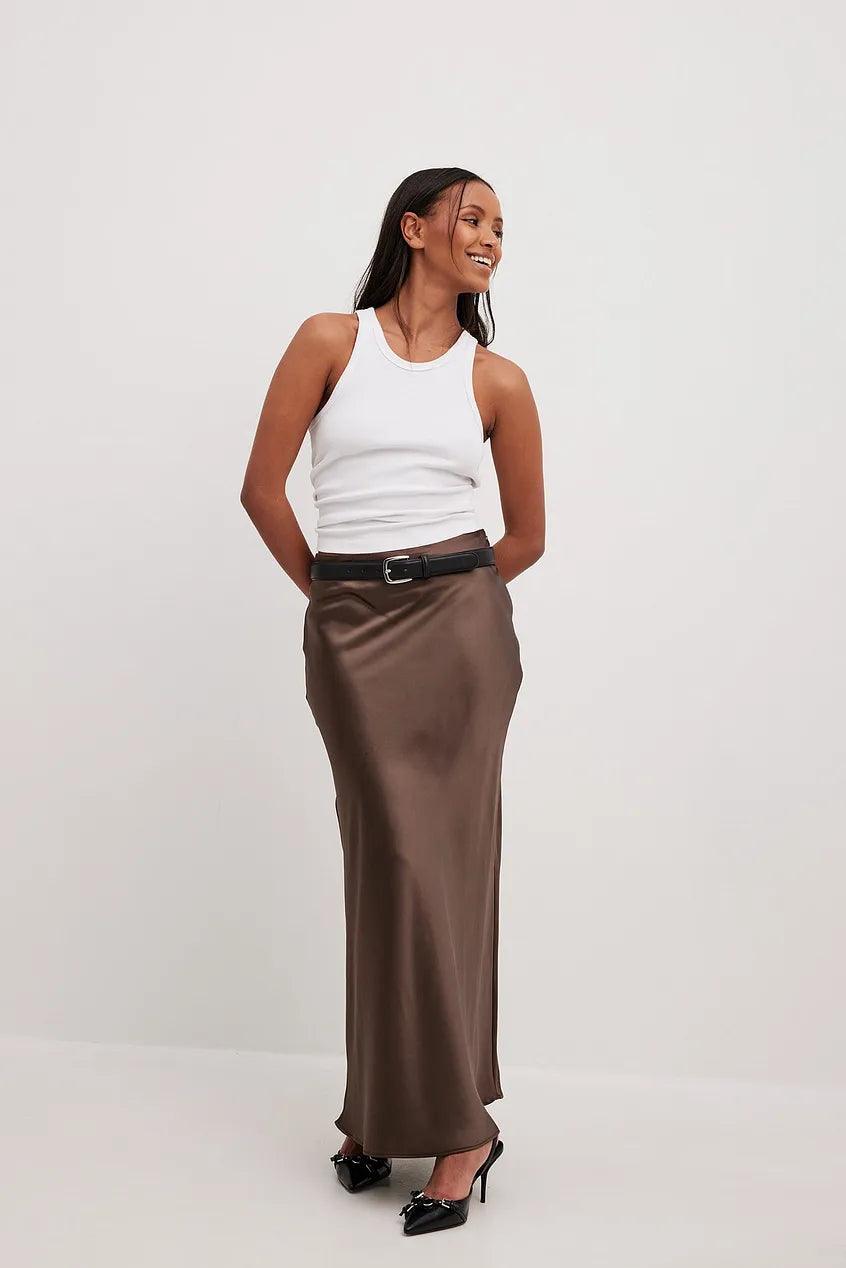 Fiorella | Damen Langer Satinrock