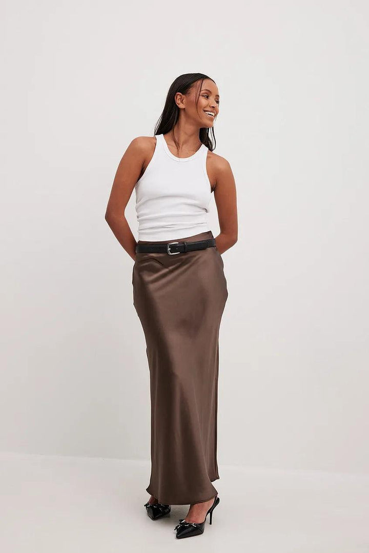 Fiorella | Damen Langer Satinrock