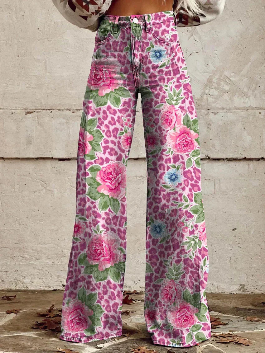 Kordula | Damen Bunte Weitem-Bein Hose