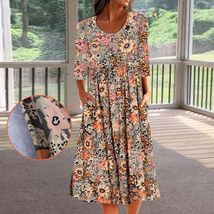 Una | Stilvoll Midikleid mit Lockerer Passform