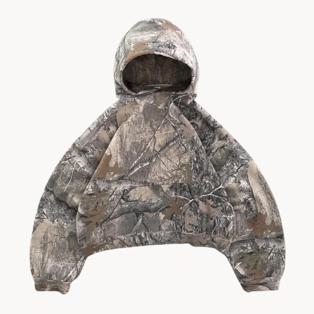 Übergroßer Tarnung-Kapuzenpullover