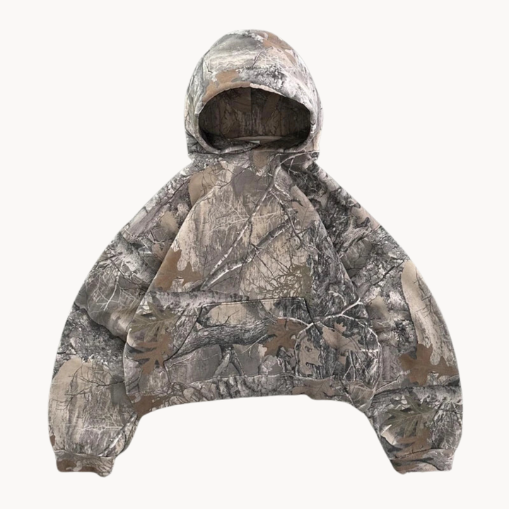 Übergroßer Tarnung-Kapuzenpullover