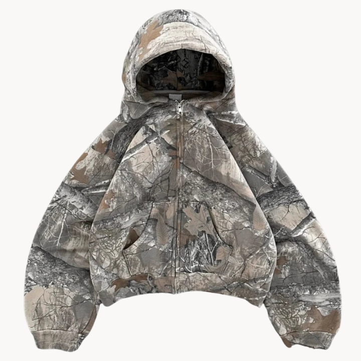 Übergroßer Tarnung-Kapuzenpullover