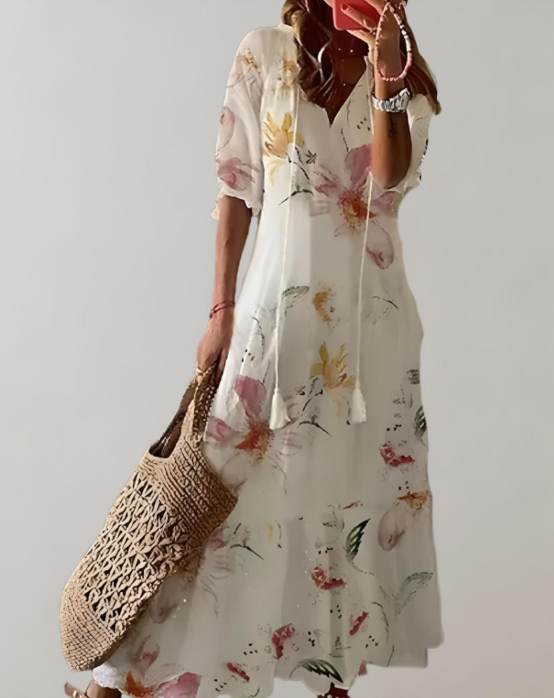 Iolanthe | Langes Blumendruck Kleid Für Damen