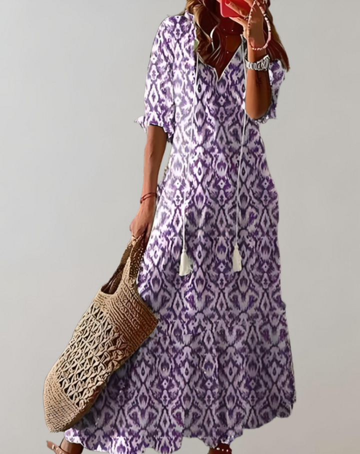 Iolanthe | Langes Blumendruck Kleid Für Damen