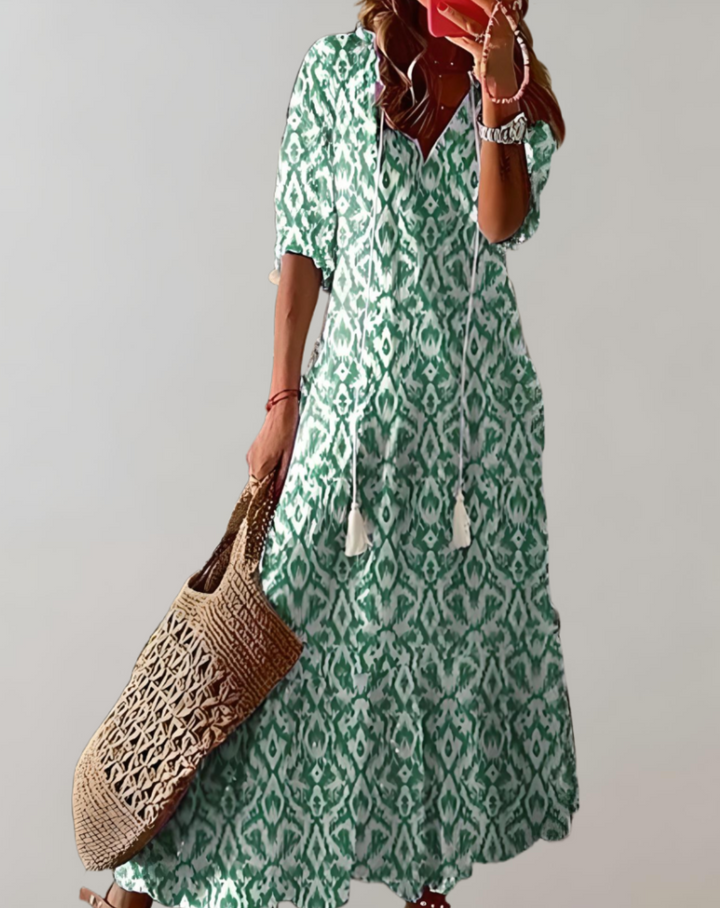 Iolanthe | Langes Blumendruck Kleid Für Damen