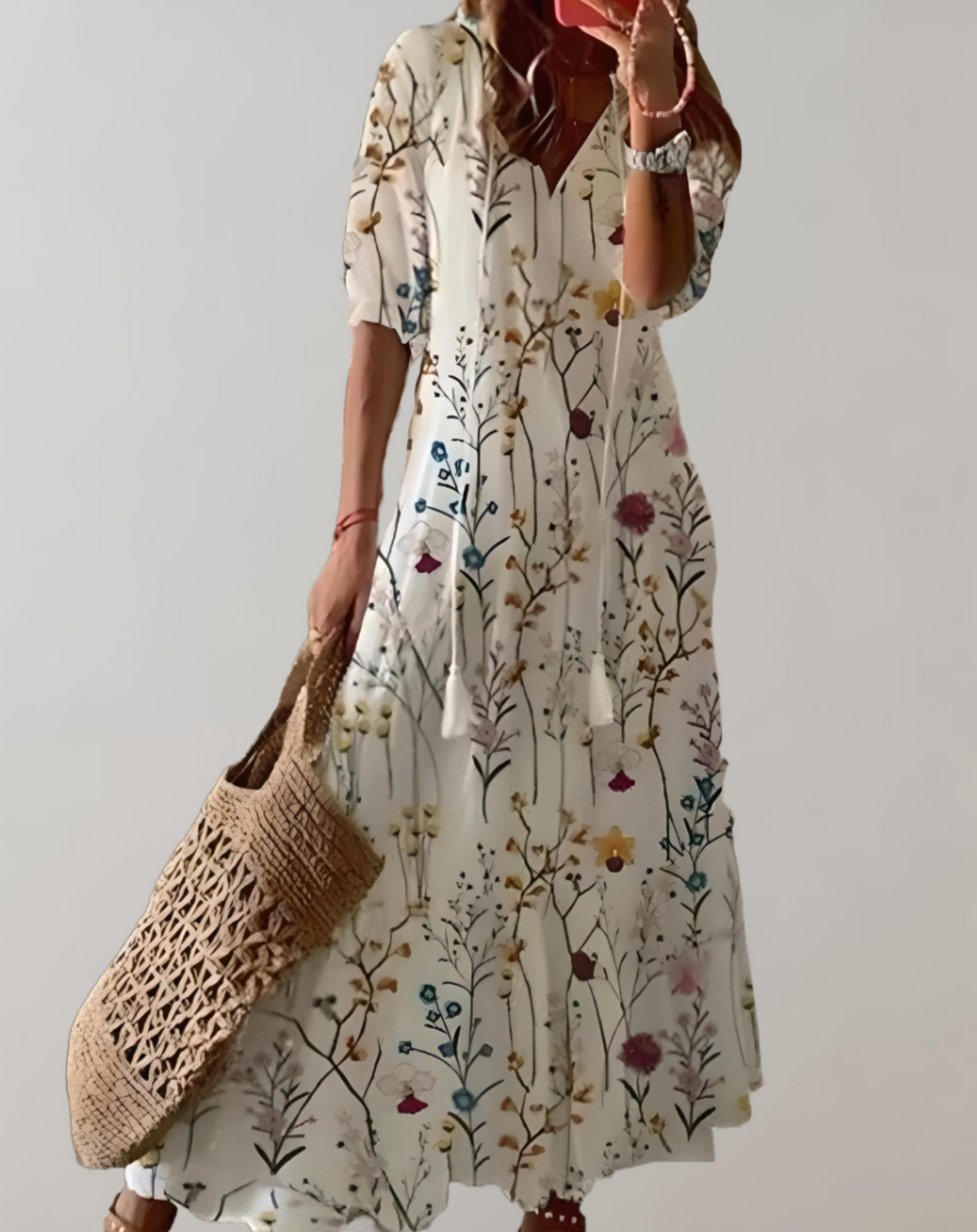Iolanthe | Langes Blumendruck Kleid Für Damen