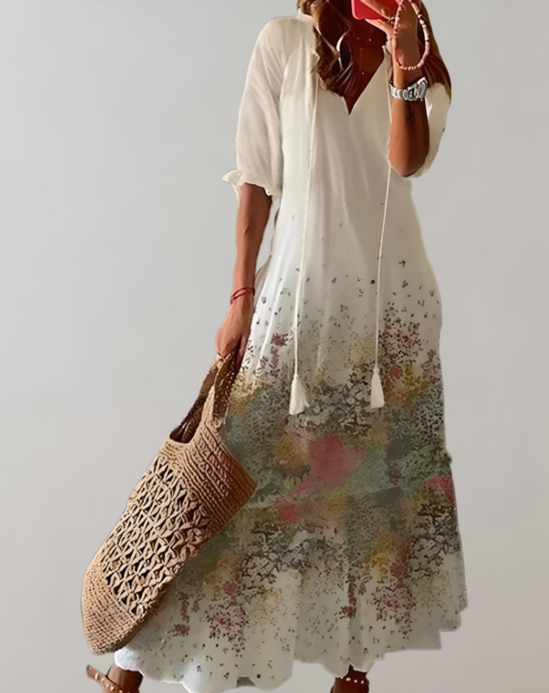 Iolanthe | Langes Blumendruck Kleid Für Damen