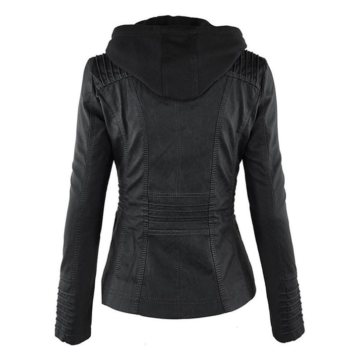 Emery | Damen Doppelt Gefütterte Lederjacke mit Kapuze