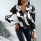 Ondrea | Elegante Damen Schwarz und Weiß Bluse