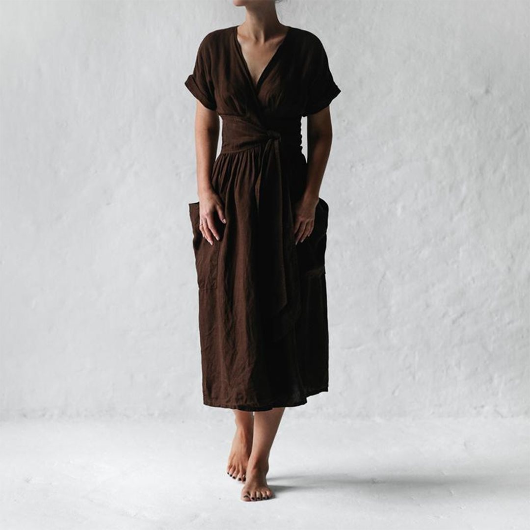 Talyra | Damen Lässiges V-Ausschnitt Kleid