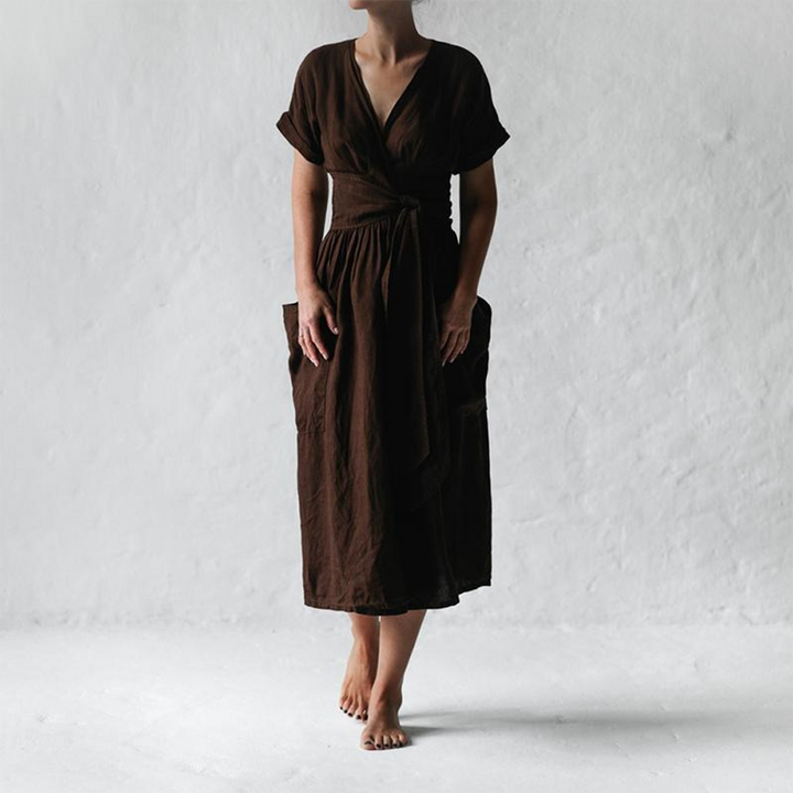 Talyra | Damen Lässiges V-Ausschnitt Kleid