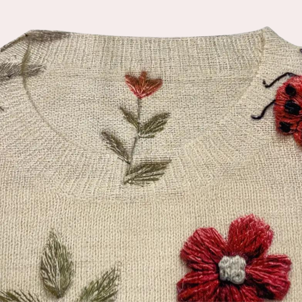 Eileen | Stilvoll Frauen Pullover Mit Floralem Muster