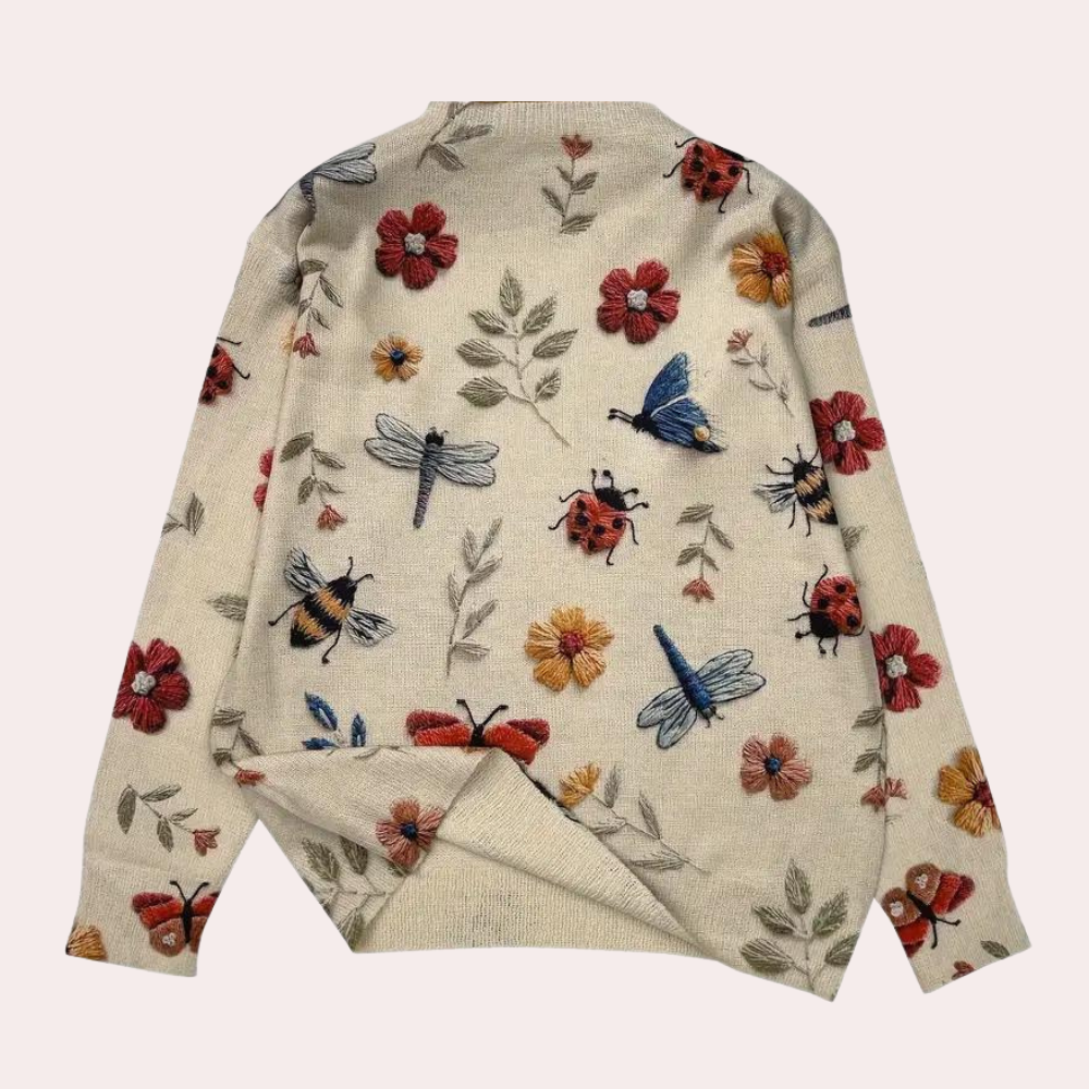 Eileen | Stilvoll Frauen Pullover Mit Floralem Muster