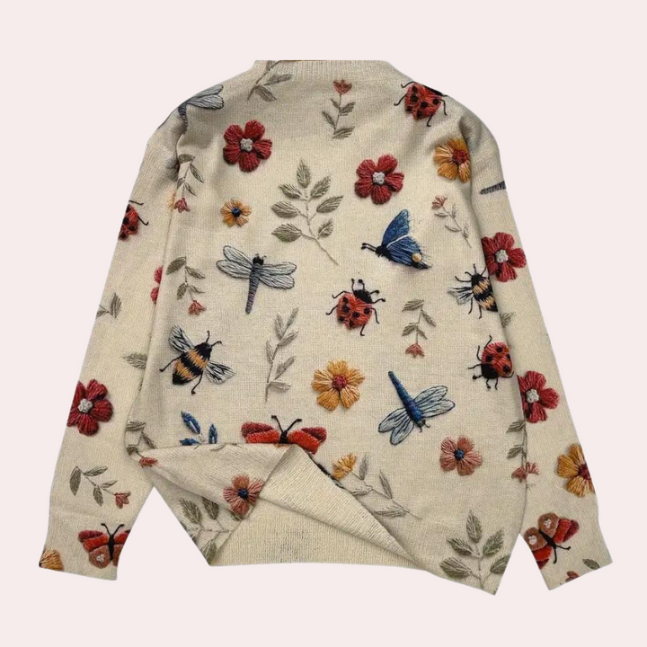 Eileen | Stilvoll Frauen Pullover Mit Floralem Muster