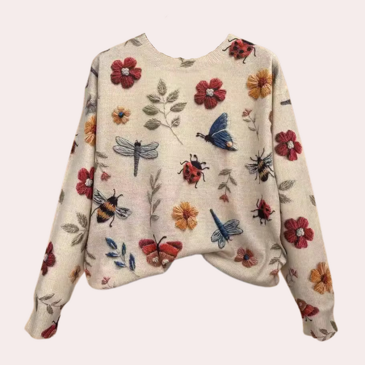 Eileen | Stilvoll Frauen Pullover Mit Floralem Muster