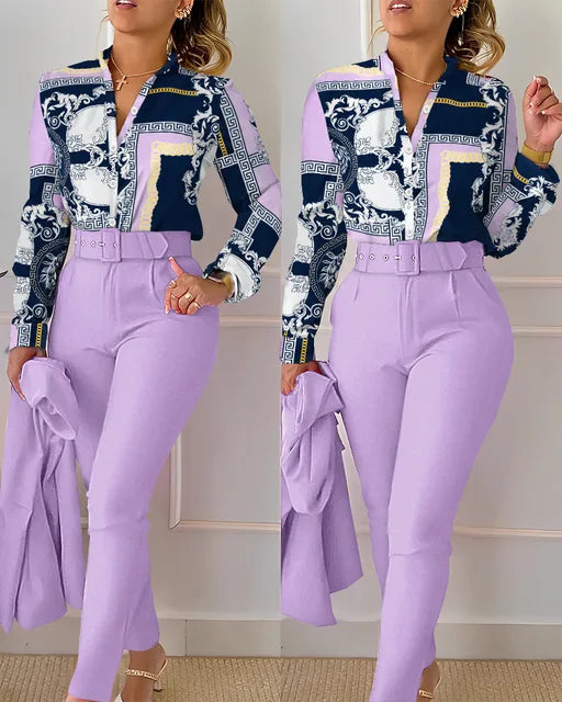 Nyra | Damen Blumendruck Outfit Satz